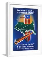 See Twice As Much Of The United States On Southern Pacific's 4 Scenic Routes-Stanley Brower-Framed Art Print