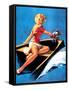 See Worthy Pin-Up 1944-Gil Elvgren-Framed Stretched Canvas