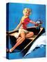 See Worthy Pin-Up 1944-Gil Elvgren-Stretched Canvas