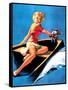 See Worthy Pin-Up 1944-Gil Elvgren-Framed Stretched Canvas