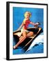 See Worthy Pin-Up 1944-Gil Elvgren-Framed Art Print