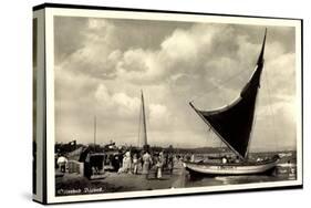 Seebad Ahlbeck, Strandpartie, Segelboot Berlin-null-Stretched Canvas