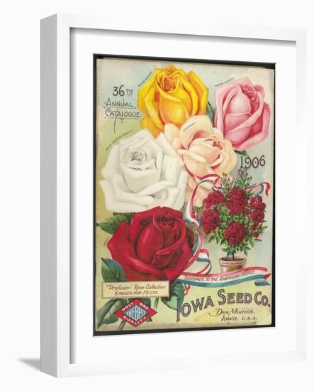 Seed Catalog Captions (2012): Iowa Seed Co. Des Moines, Iowa. 36th Annual Catalogue, 1906-null-Framed Art Print