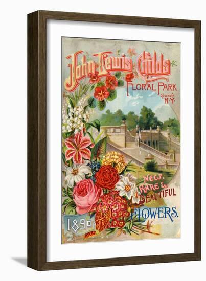 Seed Catalogues: John Lewis Childs: New, Rare and Beautiful Flowers. Floral Park, NY, 1890-null-Framed Art Print