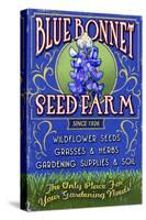 Seed Farm - Vintage Sign-Lantern Press-Stretched Canvas