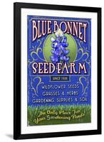 Seed Farm - Vintage Sign-Lantern Press-Framed Art Print