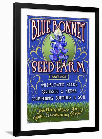 Seed Farm - Vintage Sign-Lantern Press-Framed Art Print