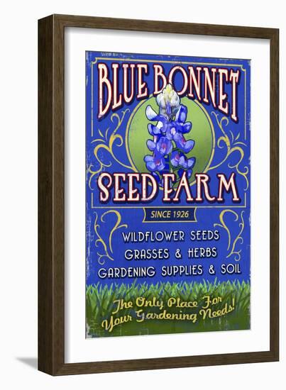 Seed Farm - Vintage Sign-Lantern Press-Framed Art Print