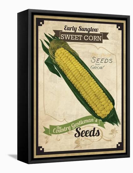 Seed Packet - Corn-The Saturday Evening Post-Framed Stretched Canvas