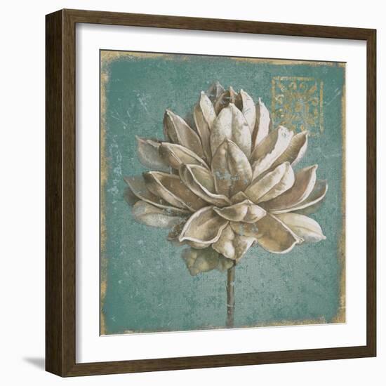 Seed Pod I no Words Turquoise-Beth Grove-Framed Art Print