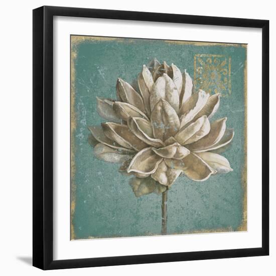 Seed Pod I no Words Turquoise-Beth Grove-Framed Art Print