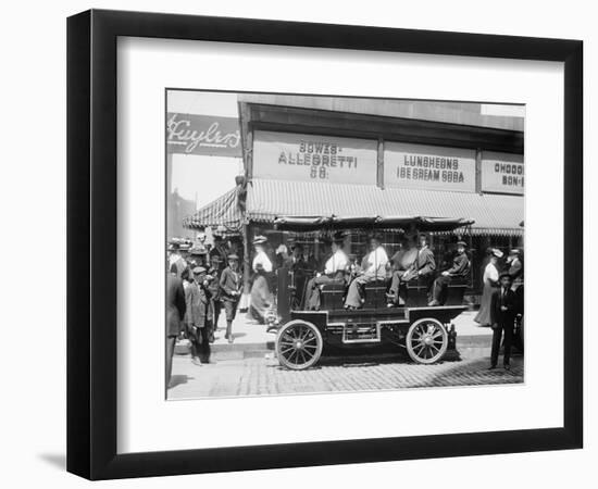 Seeing Chicago, auto at Monroe near State, Chicago, Illinois, 1900-Hans Behm-Framed Photographic Print