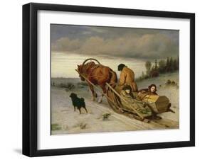 Seeing off the Dead, 1865-Vasili Grigorevich Perov-Framed Giclee Print