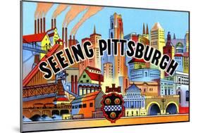 Seeing Pittsburg-Curt Teich & Company-Mounted Art Print