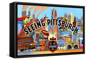 Seeing Pittsburg-Curt Teich & Company-Framed Stretched Canvas