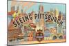 Seeing Pittsburgh, Pennsylvania, Graphics-null-Mounted Art Print