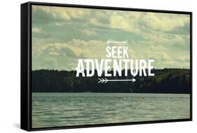 Seek Adventure-Vintage Skies-Framed Stretched Canvas