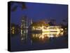 Seema Malakaya Temple on Beira Lake at Dusk, Cinnamon Gardens, Colombo, Sri Lanka, Asia-null-Stretched Canvas