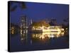 Seema Malakaya Temple on Beira Lake at Dusk, Cinnamon Gardens, Colombo, Sri Lanka, Asia-null-Stretched Canvas