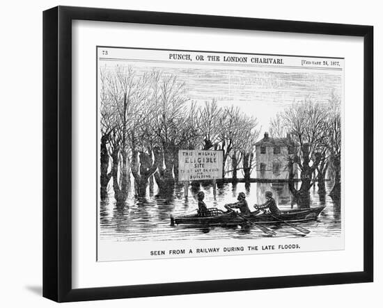 Seen from a Railway During the Late Floods, 1877-George Du Maurier-Framed Giclee Print