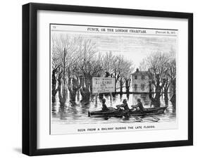 Seen from a Railway During the Late Floods, 1877-George Du Maurier-Framed Giclee Print