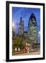 Seen from Aldgate High Street. on the Left 122 Leadenhall Street, on the Right 30 St. Mary Axe.-David Bank-Framed Photographic Print