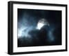 Seen Through Clouds the Sun is Partially Obscured by the Moon During an Eclipse-null-Framed Photographic Print