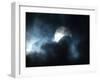 Seen Through Clouds the Sun is Partially Obscured by the Moon During an Eclipse-null-Framed Photographic Print