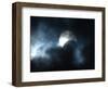 Seen Through Clouds the Sun is Partially Obscured by the Moon During an Eclipse-null-Framed Photographic Print