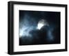 Seen Through Clouds the Sun is Partially Obscured by the Moon During an Eclipse-null-Framed Photographic Print