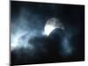 Seen Through Clouds the Sun is Partially Obscured by the Moon During an Eclipse-null-Mounted Photographic Print