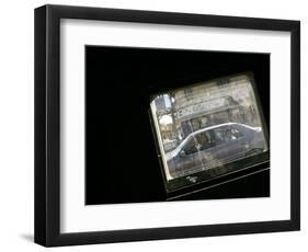 Seen Through the Bulletproof Window of a U.S. Humvee, Iraqis Smile from Their Car-null-Framed Photographic Print
