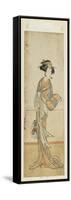Segawa Kikunoju in a Female Role, Late 18th Century-Katsukawa Shunsho-Framed Stretched Canvas
