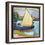 Segelboot Am Morgen, 1910 (Oil on Canvas)-August Macke-Framed Giclee Print