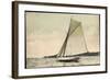 Segelboot in Seitenneigung, Wind, Wolken, Muecke-null-Framed Giclee Print
