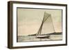 Segelboot in Seitenneigung, Wind, Wolken, Muecke-null-Framed Giclee Print