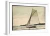 Segelboot in Seitenneigung, Wind, Wolken, Muecke-null-Framed Giclee Print