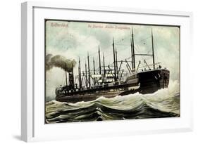 Segelschiff, Der Vierzehnmaster Crangesberg, Dampfer-null-Framed Giclee Print