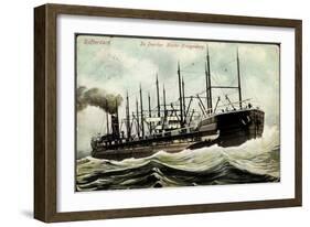 Segelschiff, Der Vierzehnmaster Crangesberg, Dampfer-null-Framed Giclee Print