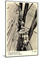Segelschiff Gorch Fock,Matrosen Erklettern Segelmast-null-Mounted Giclee Print