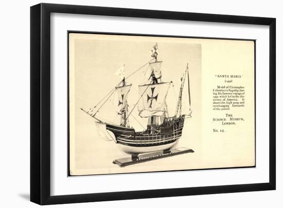 Segelschiff Santa Maria, Christoph Kolumbus, Modell-null-Framed Giclee Print