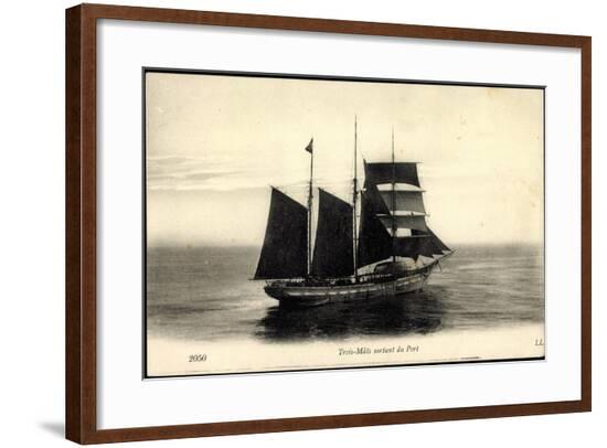 Segelschiff Verlässt Den Hafen, Dreimaster--Framed Giclee Print