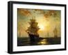 Segelschiffe Bei Sonnenuntergang-Edward Moran-Framed Giclee Print