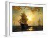 Segelschiffe Bei Sonnenuntergang-Edward Moran-Framed Giclee Print