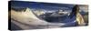 Segla peak and Fjordgard village in winter, Senja, Norway-Panoramic Images-Stretched Canvas