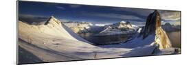 Segla peak and Fjordgard village in winter, Senja, Norway-Panoramic Images-Mounted Photographic Print