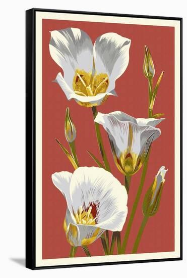 Sego Lily - Letterpress-Lantern Press-Framed Stretched Canvas