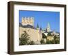 Segovia Castle and Gothic Style Segovia Cathedral Built in 1577, Segovia, Madrid, Spain, Europe-Christian Kober-Framed Photographic Print