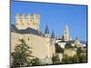 Segovia Castle and Gothic Style Segovia Cathedral Built in 1577, Segovia, Madrid, Spain, Europe-Christian Kober-Mounted Photographic Print