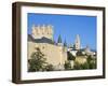 Segovia Castle and Gothic Style Segovia Cathedral Built in 1577, Segovia, Madrid, Spain, Europe-Christian Kober-Framed Photographic Print